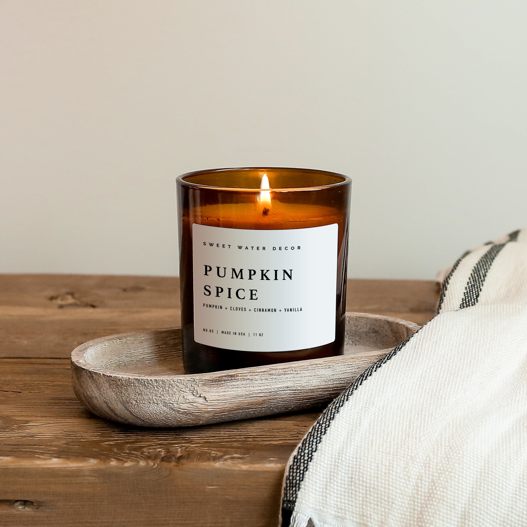 Pumpkin Spice 11 oz Soy Candle | Sweet Water Decor