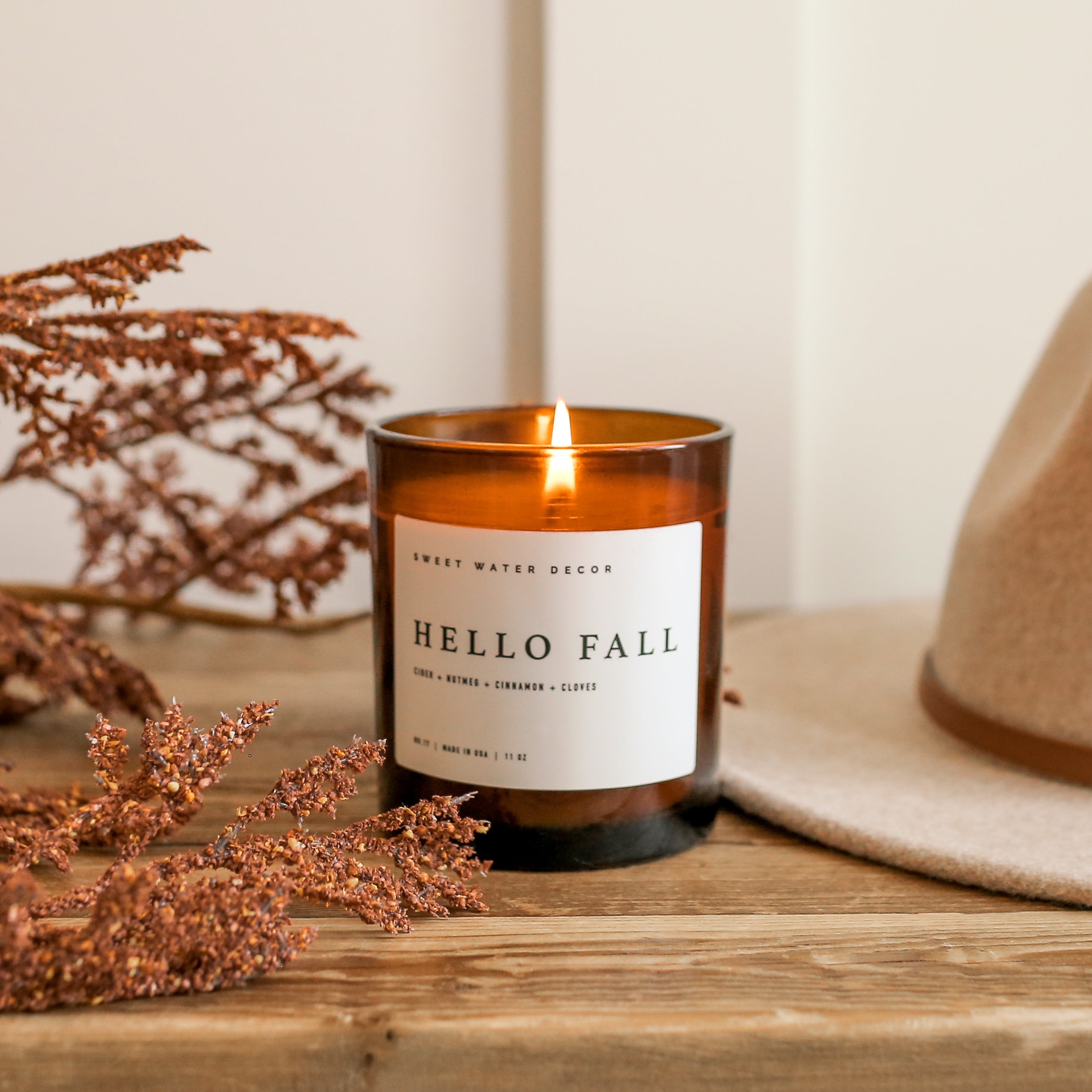 Hello Fall 11 oz Soy Candle | Sweet Water Decor