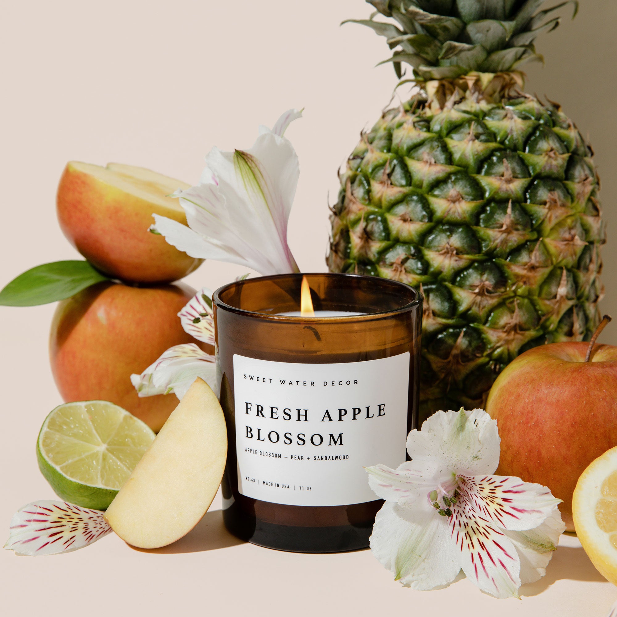 Fresh Apple Blossom 11 oz Soy Candle | Sweet Water Decor