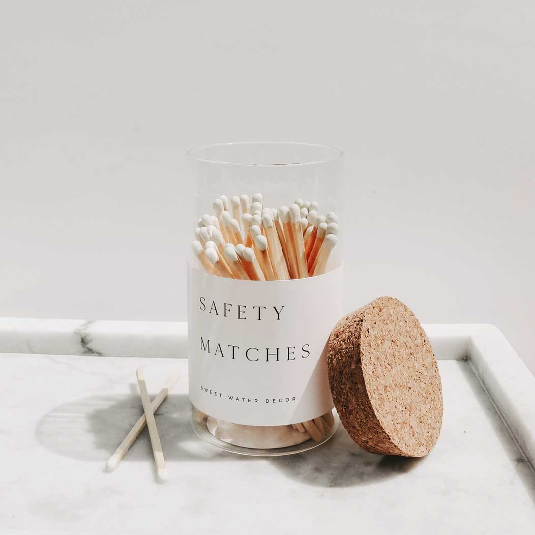 Medium Hearth Matches, White Tip | Sweet Water Decor